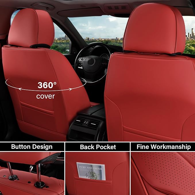 Universal Seat Covers — Full Set — Red