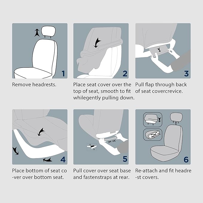Universal Fabric Seat Covers — Front Seat — Red