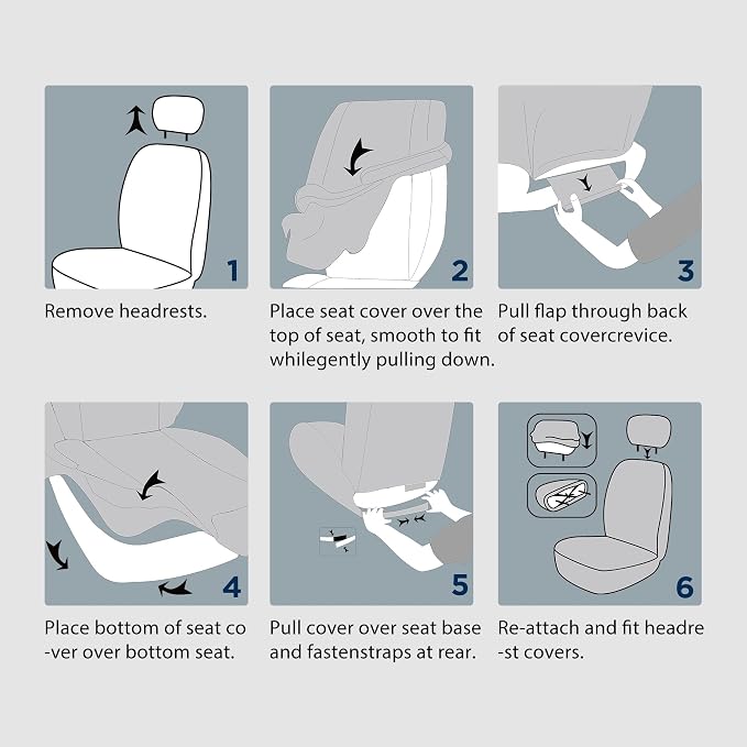 Universal Fabric Seat Covers — Front Seat — Blue