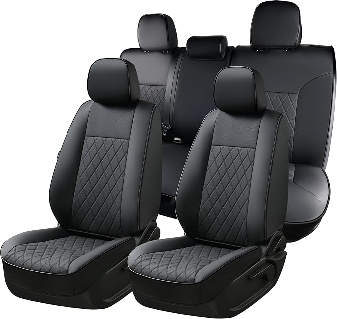 Faux Leather Seat Covers for Toyota Tacoma — Full Set — Black