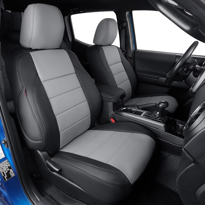 Faux Leather Seat Covers for Toyota Tacoma — Full Set — Black / Gray