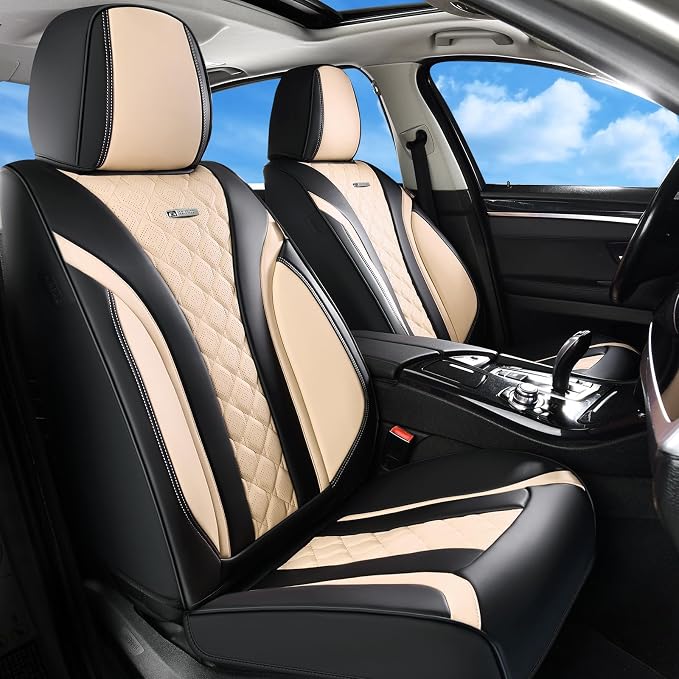 Universal Seat Covers — Front Seat — Black / Beige