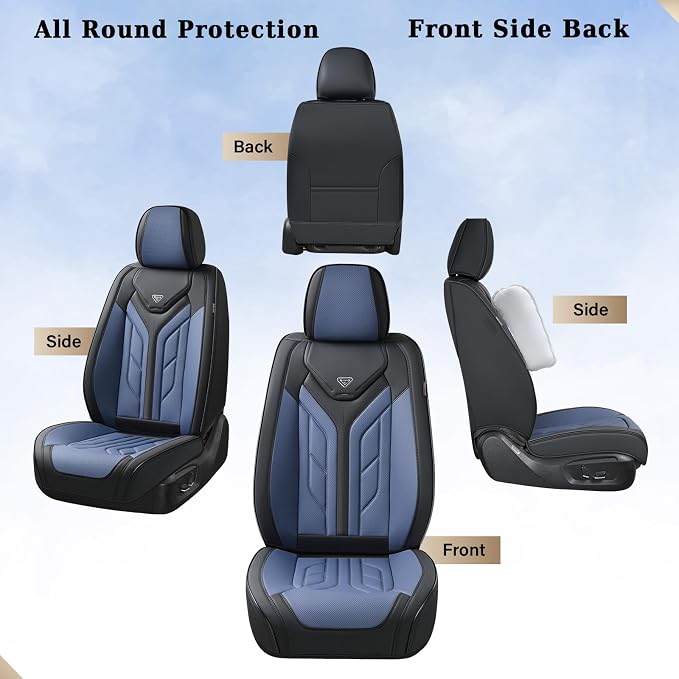 Universal Seat Covers — Full Set — Black / Blue