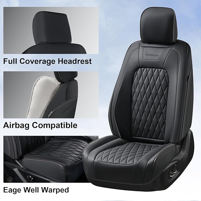 Seat Covers for Multiple Vehicles — Front Seat — Black