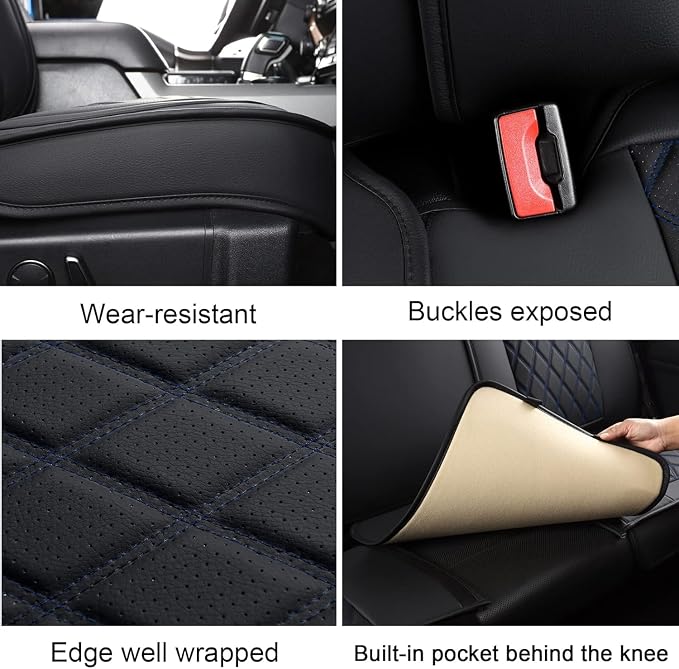 Seat Covers for Multiple Vehicles — Front Seat — Black / Blue