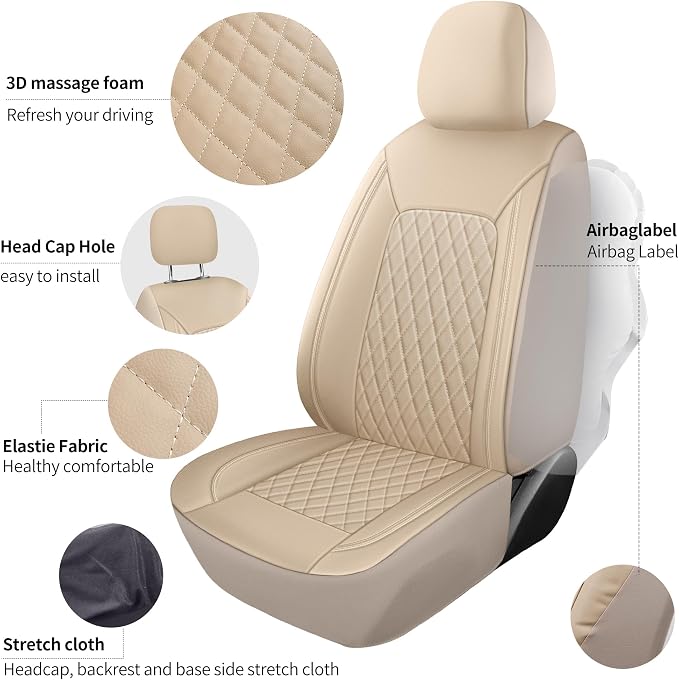 Universal Faux Leather Seat Covers — Full Set
