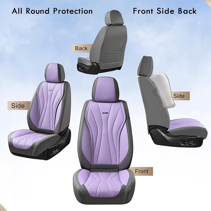 Universal Seat Covers — Front Seat — Gray / Purple