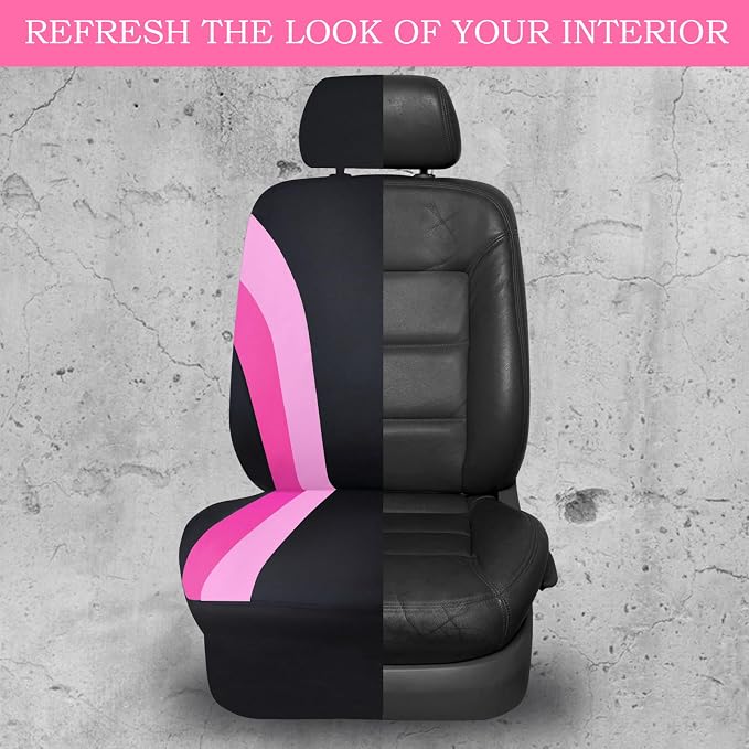 Universal Seat Covers — Front Seat — Pink / Black
