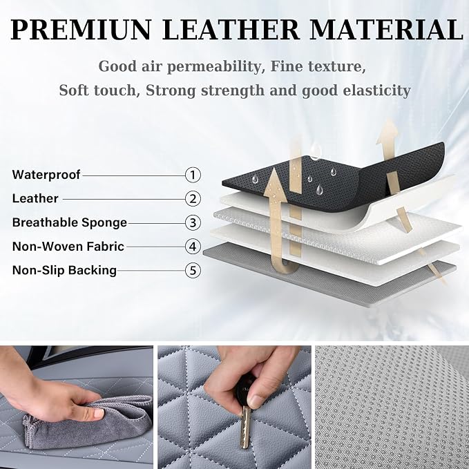Seat Covers for Multiple Vehicles — Full Set — Gray