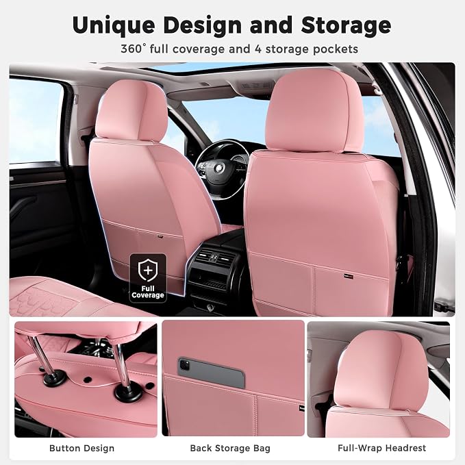 Universal Seat Covers — Front Seat — Pink