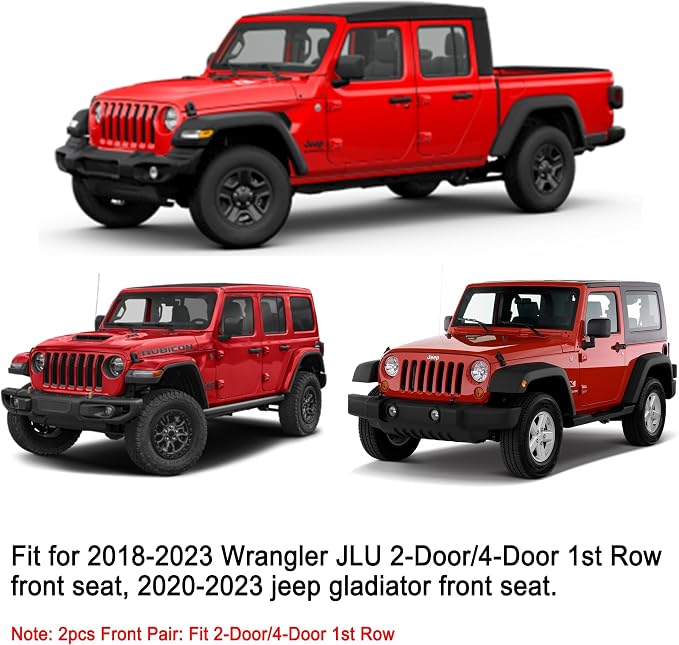 Faux Leather Seat Covers for Jeep Wrangler — Front Seat — Black / Blue