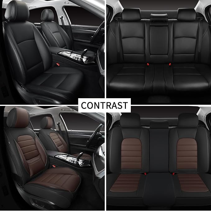 Universal Seat Covers — Full Set — Black / Brown