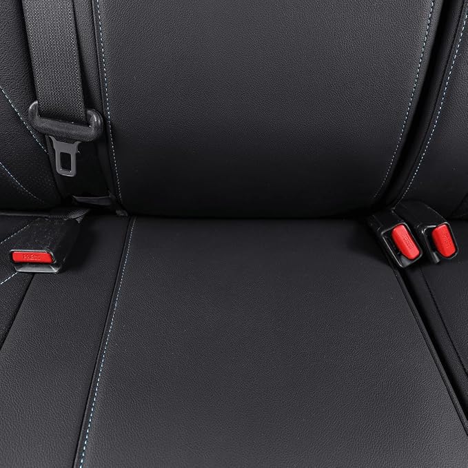 Faux Leather Seat Covers for Toyota Tacoma — Full Set — Black / Blue