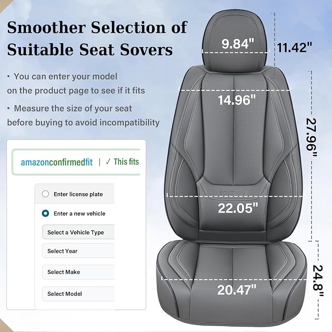 Universal Seat Covers — Full Set — Gray