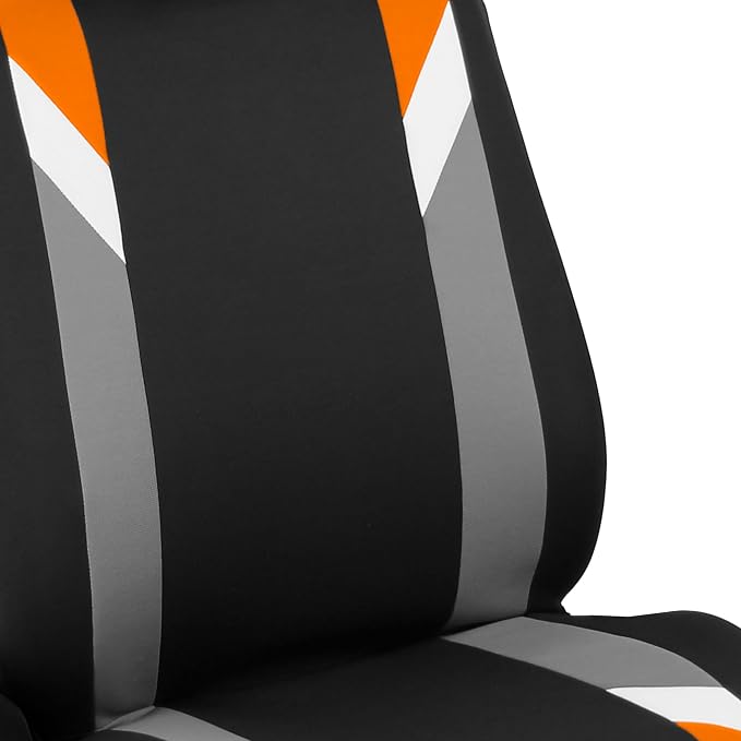 Universal Fabric Seat Covers — Front Seat — Orange