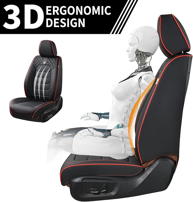 Universal Seat Covers — Front Seat — Black / Red
