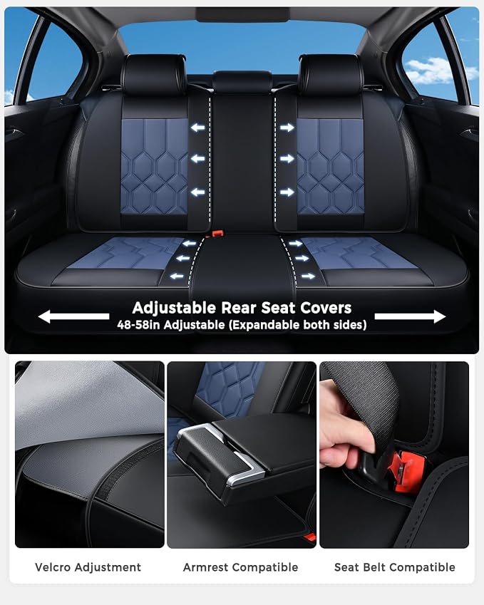 Universal Seat Covers — Black / Blue