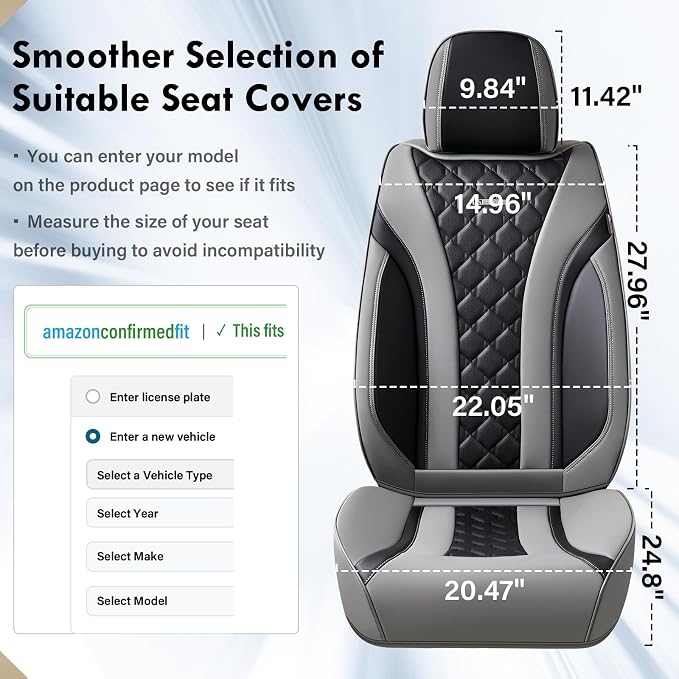 Universal Seat Covers — Full Set — Gray / Black