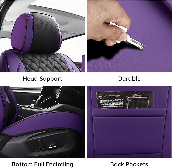 Universal Seat Covers — Front Seat — Purple / Black