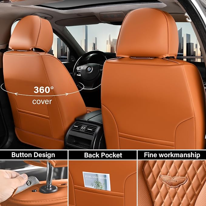 Universal Seat Covers — Full Set — Brown
