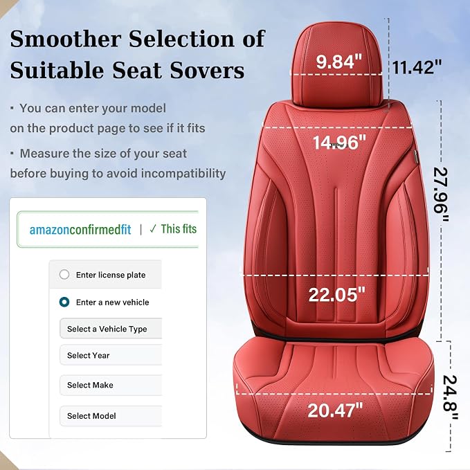 Universal Seat Covers — Full Set — Red