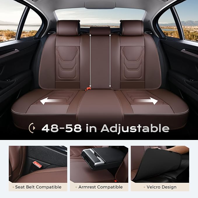 Universal Seat Covers — Full Set — Brown