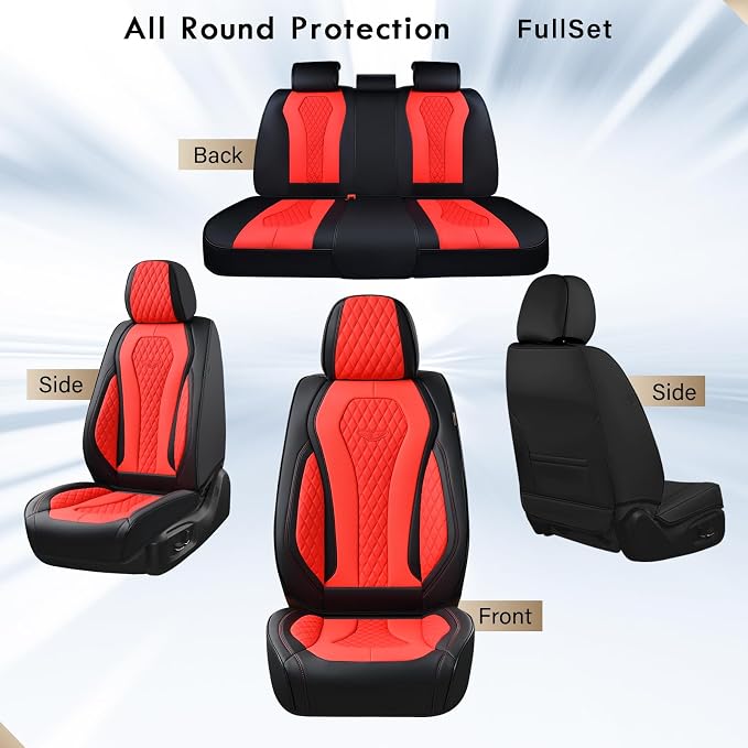 Universal Seat Covers — Full Set — Red