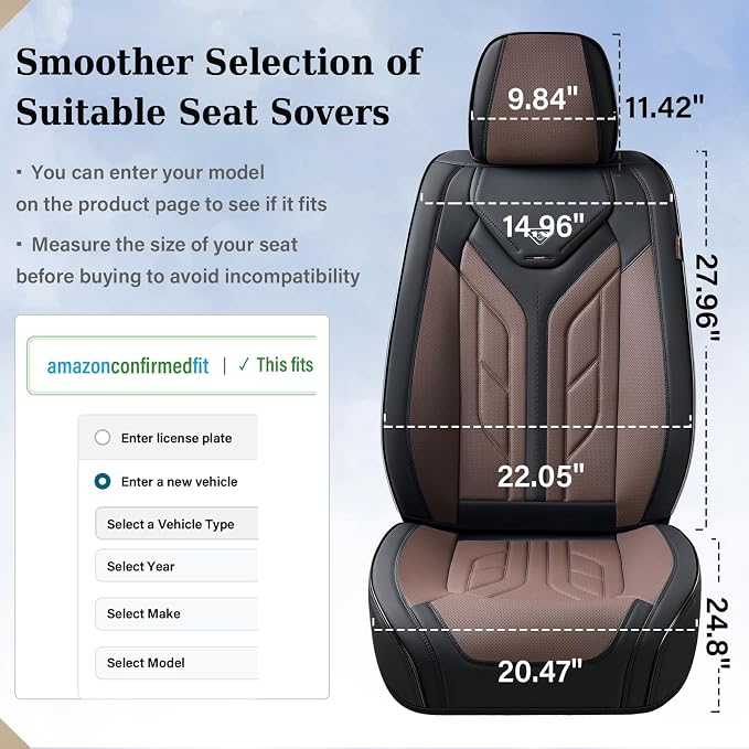 Universal Seat Covers — Full Set — Black / Coffee