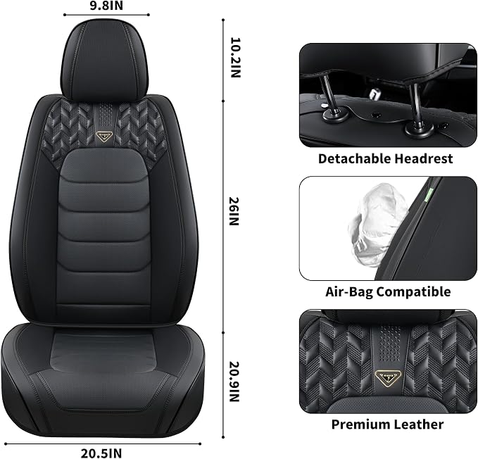 Car Seat Covers — Full Set — Black