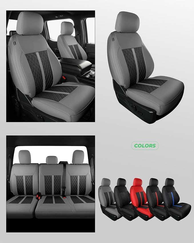 Seat Covers for Multiple Vehicles — Full Set — Gray / Black