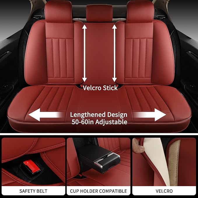 Universal Seat Covers — Full Set — Red