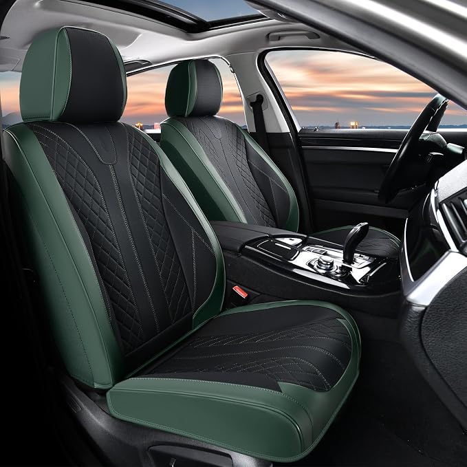 Universal Seat Covers — Full Set — Black / Green