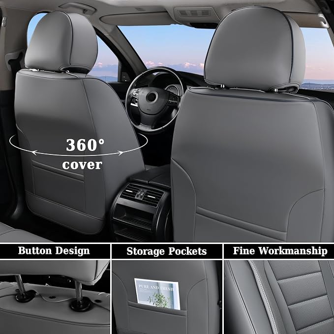 Universal Seat Covers — Full Set — Gray