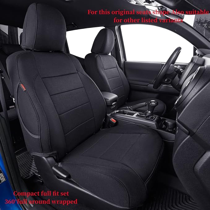 Fabric Seat Covers for Toyota Tacoma — Full Set — Black