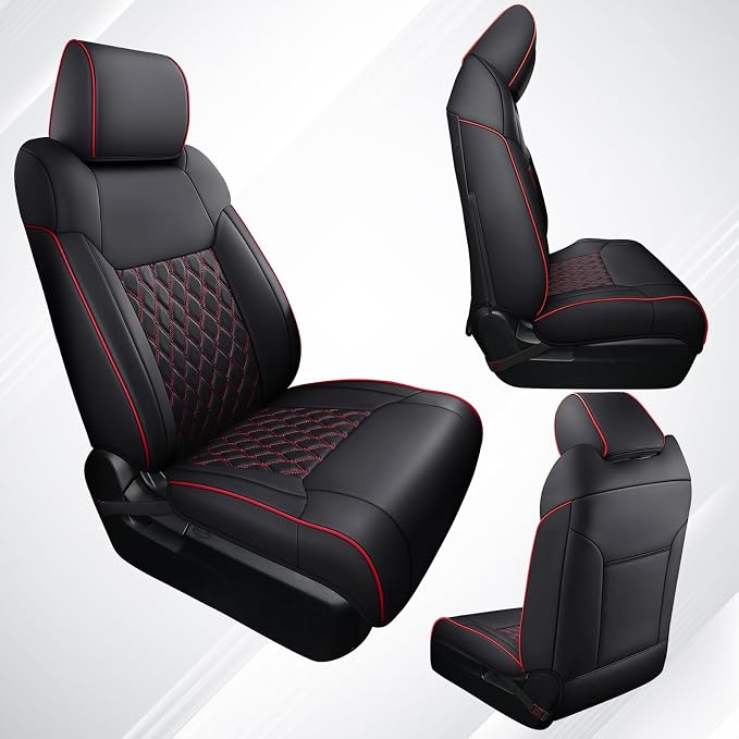 Seat Covers for Toyota Tacoma — Front Seat — Black / Red