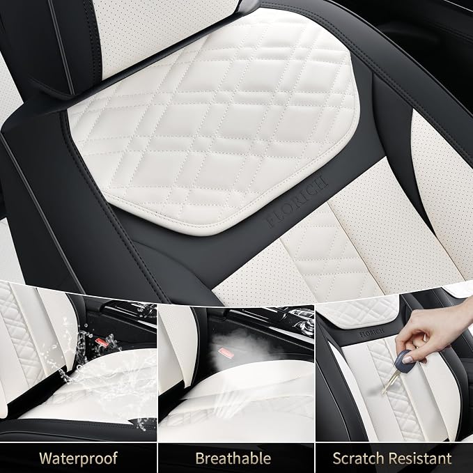 Universal Seat Covers — Full Set — White