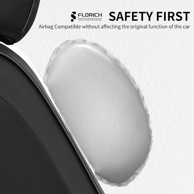 Universal Faux Leather Seat Covers — Full Set — Black / White
