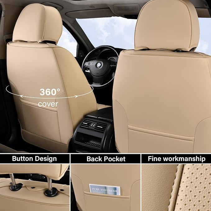 Universal Seat Covers — Front Seat — Beige