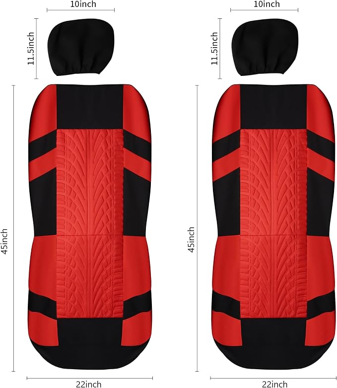 Universal Seat Covers — Front Seat — Black / Red
