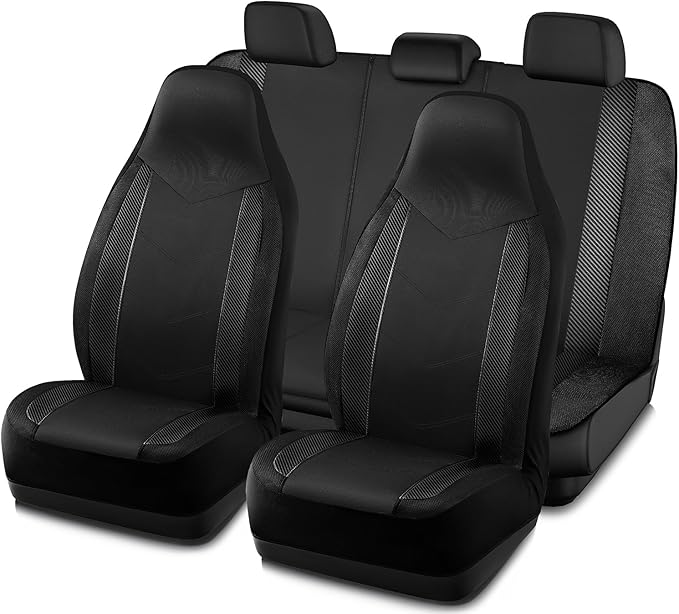 Universal Fabric Seat Covers — Full Set — Black