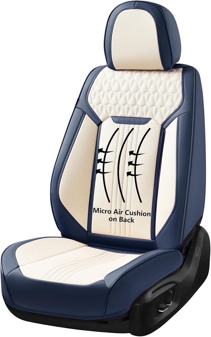 Universal Seat Covers — Front Seat — Blue / White