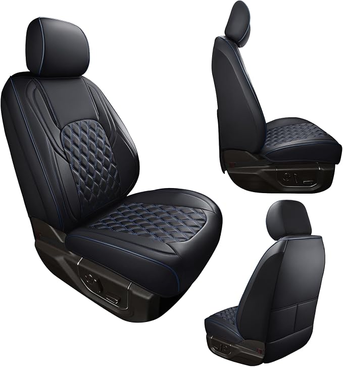 Seat Covers for Toyota Tacoma — Front Seat — Black / Blue