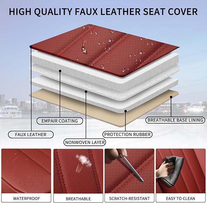 Universal Seat Covers — Full Set — Red