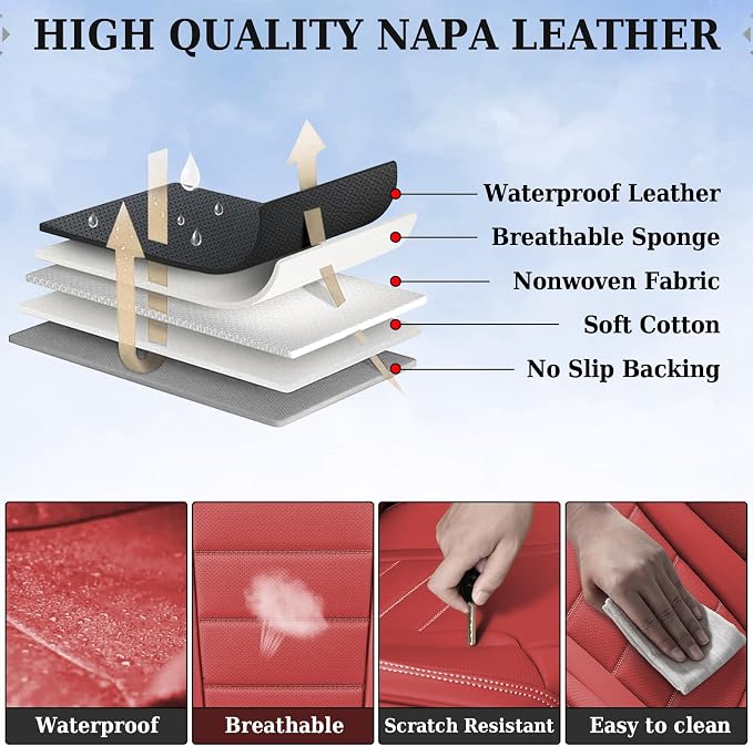 Universal Seat Covers — Front Seat — Red