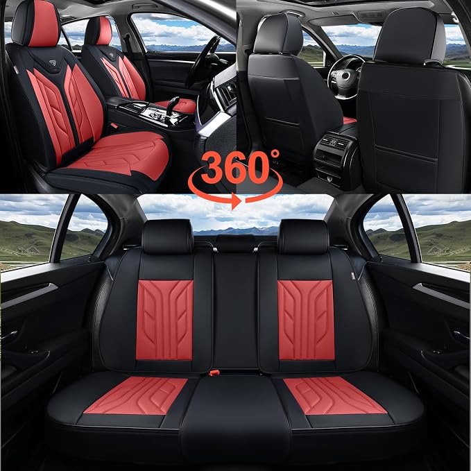 Universal Seat Covers — Full Set — Burgundy