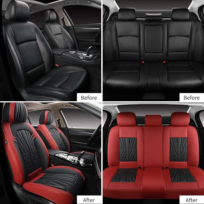 Universal Seat Covers — Full Set — Red