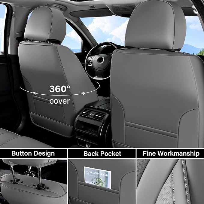 Universal Seat Covers — Front Seat — Gray
