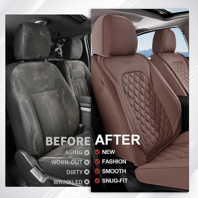 Universal Seat Covers — Full Set — Brown