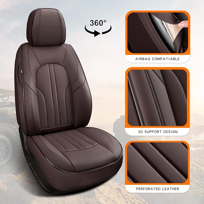 Universal Seat Covers — Full Set — Brown
