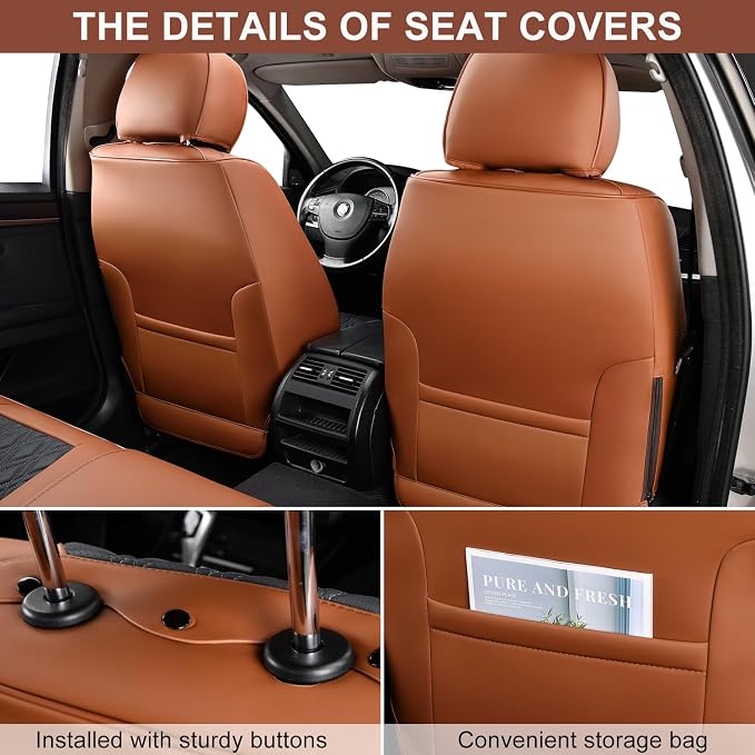 Universal Seat Covers — Full Set — Brown / Black